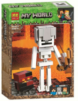 Конструктор Майнкрафт My World «Скелет с кубом магмы»