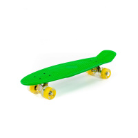 Скейтборд Полесье 66 см, цвет: зелёный с жёлтыми колёсами