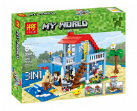 Конструктор Майнкрафт «Домик у озера 3 в 1»