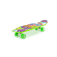 Скейтборд Полесье 65 см, цвет: зеленый с наклейкой