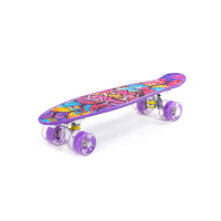 Скейтборд Полесье 56 см, цвет: фиолетовый с наклейкой