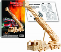 Сборная модель Мир Деревянных Игрушек Пожарная машина (серия П)
