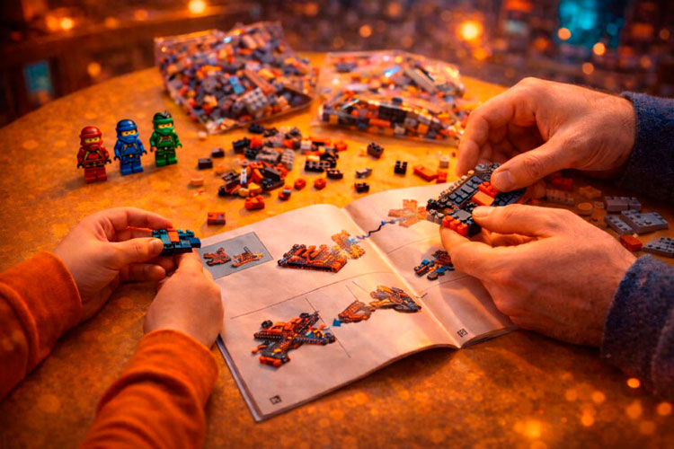 Детали конструктора крупным планом, сборка и качество