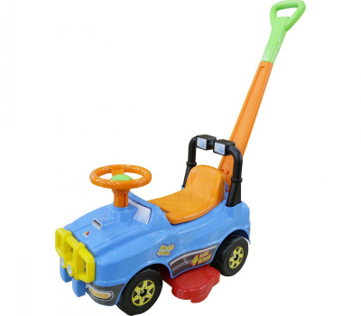 Автомобиль-каталка Полесье Джип с ручкой, цвет: голубой