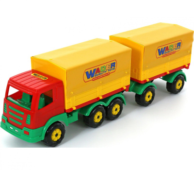 Автомобиль Полесье бортовой тентовый с прицепом Престиж