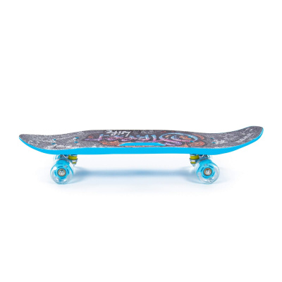 Скейтборд Полесье 65 см, цвет: голубой с наклейкой