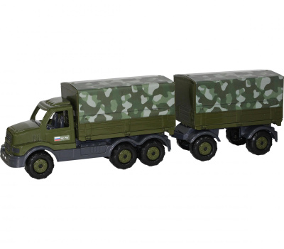 Автомобиль Полесье военный Сталкер бортовой тентовый с прицепом Автомобиль Полесье военный Сталкер бортовой тентовый с прицепом