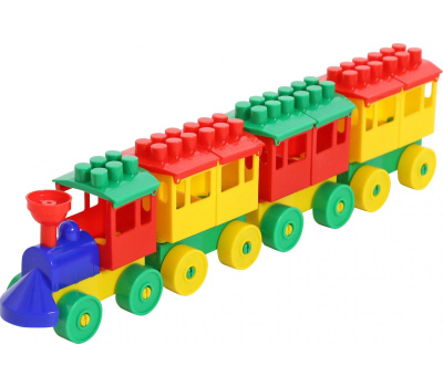 Конструктор Полесье Паровоз с 3-я вагонами