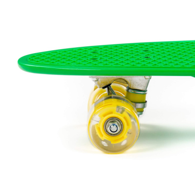 Скейтборд Полесье 66 см, цвет: зелёный с жёлтыми колёсами Скейтборд Полесье 66 см, цвет: зелёный с жёлтыми колёсами