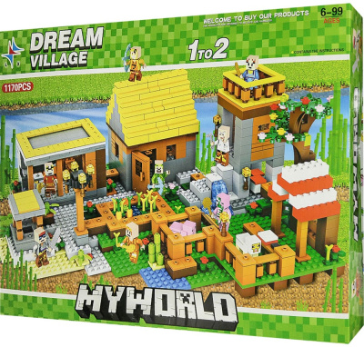 Конструктор Майнкрафт MyWorld «Деревня мечты» 2 в 1
