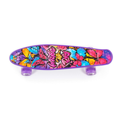 Скейтборд Полесье 56 см, цвет: фиолетовый с наклейкой Скейтборд Полесье 56 см, цвет: фиолетовый с наклейкой