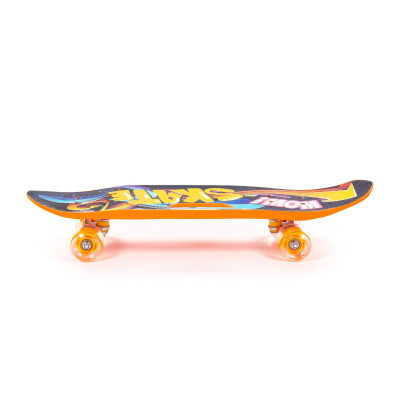 Скейтборд Полесье 65 см, цвет: оранжевый с наклейкой
