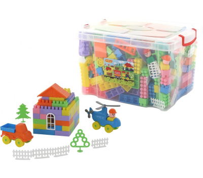 Конструктор Полесье Строитель (407 элементов) в контейнере