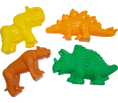 Формочки Полесье Тигр, мамонт, динозавр №1, динозавр №2