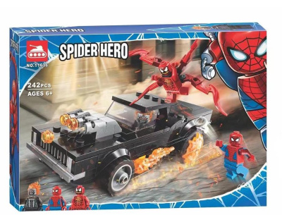 Конструктор Супер Герои «Человек-Паук и Призрачный Гонщик против Карнажа»