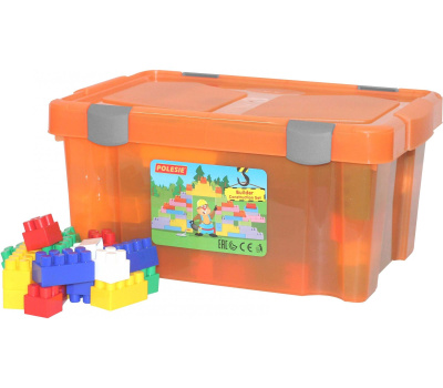 Конструктор Полесье Строитель (174 элемента) в контейнере