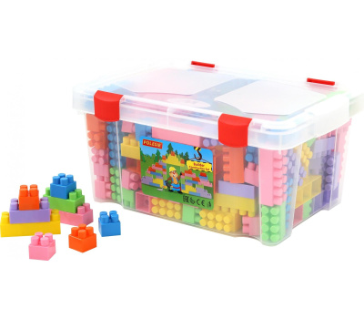 Конструктор Полесье Строитель (174 элемента) в контейнере