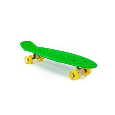Скейтборд Полесье 66 см, цвет: зелёный с жёлтыми колёсами Скейтборд Полесье 66 см, цвет: зелёный с жёлтыми колёсами