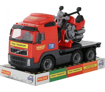 Автомобиль-платформа Полесье Volvo + Мотоцикл гоночный Байк