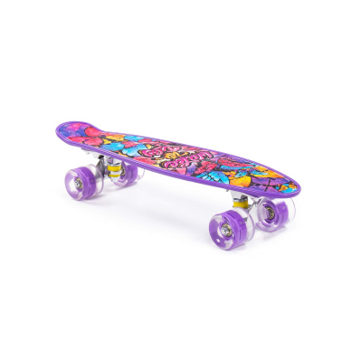 Скейтборд Полесье 56 см, цвет: фиолетовый с наклейкой Скейтборд Полесье 56 см, цвет: фиолетовый с наклейкой