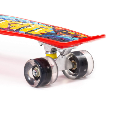 Скейтборд Полесье 56 см, цвет: красный с наклейкой