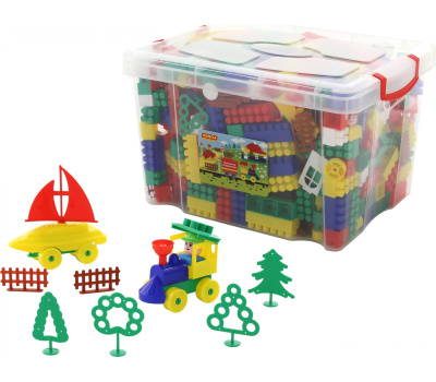 Конструктор Полесье Строитель (407 элементов) в контейнере