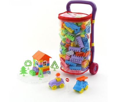 Конструктор Полесье Строитель с тележкой Caddie (160 элементов)