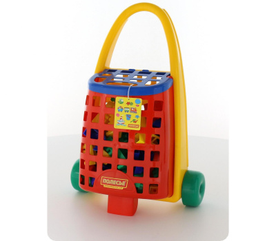 Забавная тележка Полесье с конструктором Строитель (101 элемент)