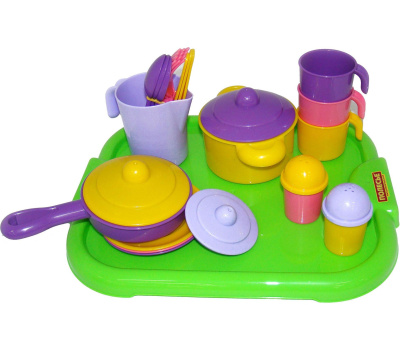 Набор детской посуды Полесье Настенька с подносом на 3 персоны