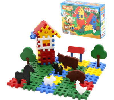 Конструктор Полесье Фермер (112 деталей) в коробке