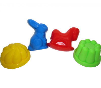 Формочки Полесье 2 шт + формочки (Заяц, лошадка)