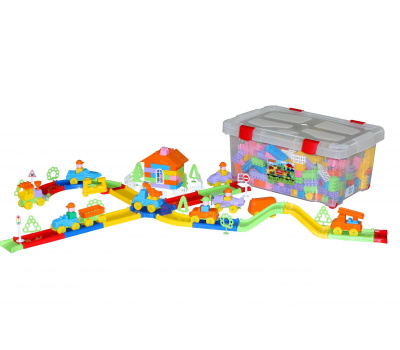 Конструктор Полесье Строитель (488 элементов) в контейнере