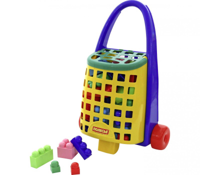 Тележка забавная Полесье Великан + конструктор 36 элементов