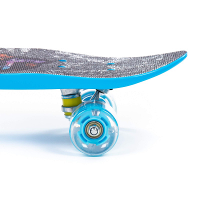 Скейтборд Полесье 65 см, цвет: голубой с наклейкой