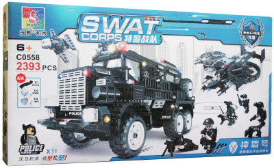 Конструктор Swat Corps Полиция «Спецназ: бронемашина и коптер-вертолёт» Конструктор Swat Corps Полиция «Спецназ: бронемашина и коптер-вертолёт»