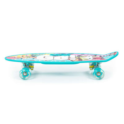 Скейтборд Полесье 59 см, цвет: бирюзовый с наклейкой