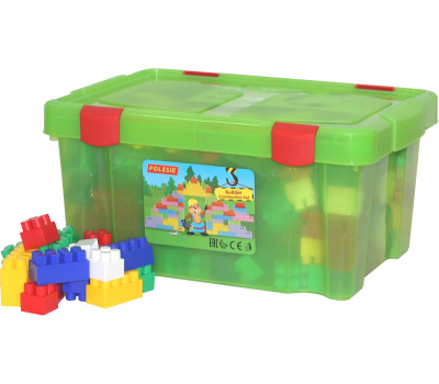 Конструктор Полесье Строитель (174 элемента) в контейнере