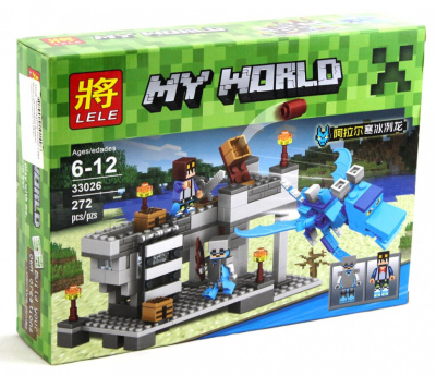 Конструктор Майнкрафт «Крепость с голубым драконом»