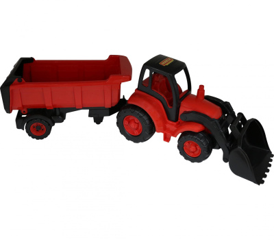 Трактор Полесье Чемпион с ковшом и полуприцепом