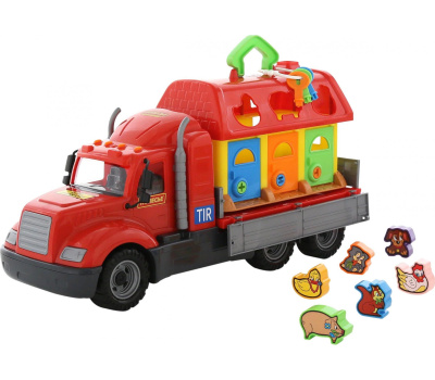 Грузовик бортовой Полесье Майк и Домик для зверей