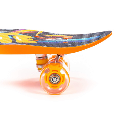 Скейтборд Полесье 65 см, цвет: оранжевый с наклейкой
