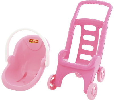 Тележка коляска Полесье "Pink Line 2x1"