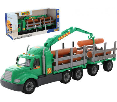 Грузовик Полесье Майк Лесовоз с прицепом (в коробке)