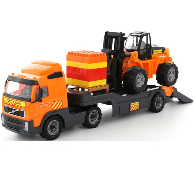 Набор Полесье Автомобиль-трейлер Volvo + Автокар + Конструктор Супер-Микс (30 элементов)