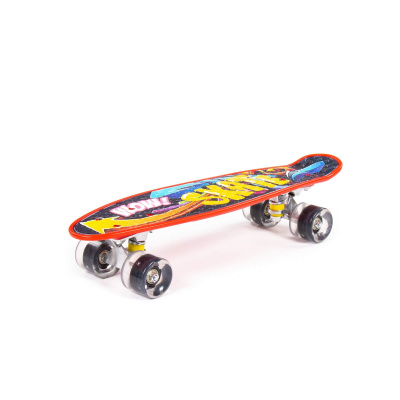 Скейтборд Полесье 56 см, цвет: красный с наклейкой