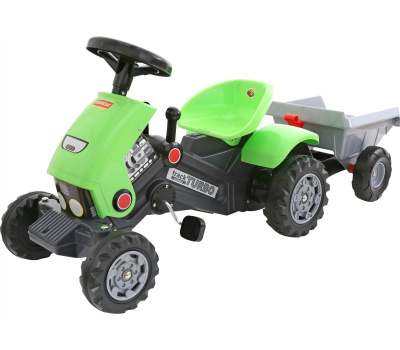 Каталка-трактор Полесье с педалями Turbo-2 с прицепом