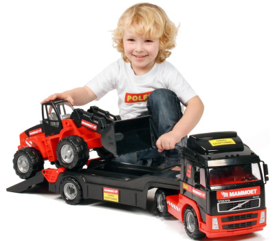 Набор Полесье MAMMOET, автомобиль-трейлер + трактор-погрузчик (в лотке)