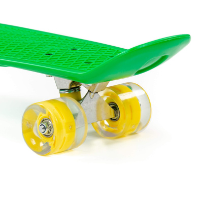 Скейтборд Полесье 66 см, цвет: зелёный с жёлтыми колёсами Скейтборд Полесье 66 см, цвет: зелёный с жёлтыми колёсами