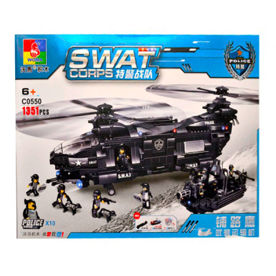 Конструктор Woma Swat Полиция «Спецназ: вертолет и катер»