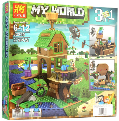 Конструктор Майнкрафт My World «Дом-корабль Зомби» 3 в 1